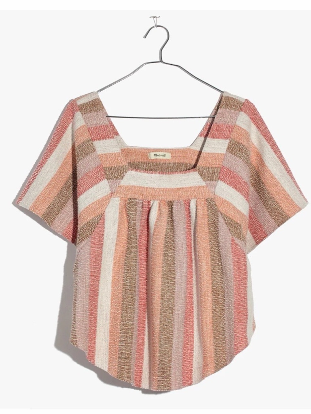 Madewell Texture and Thread Butterfly Top in Sherbet Stripe 100% Cotton
